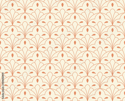 Abstract floral seamless pattern. Vector art deco texture. Geometric minimalist background.