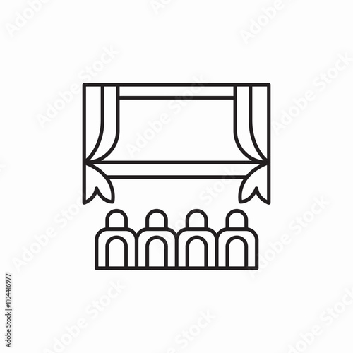 theater audience stage icon sign vector