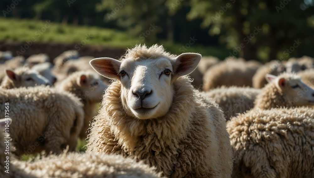 Fototapeta premium Close-up of a sheep farm.