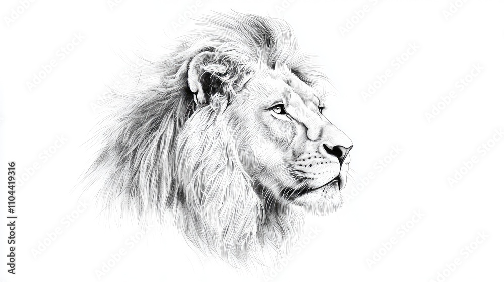 Lion portrait lion head sketch hand drawn engraving style Wild animals Vector illustration, lion t-shirt design Lion portrait lion head sketch hand drawn engraving style Wild animals Vector illustration, lion t-shirt design