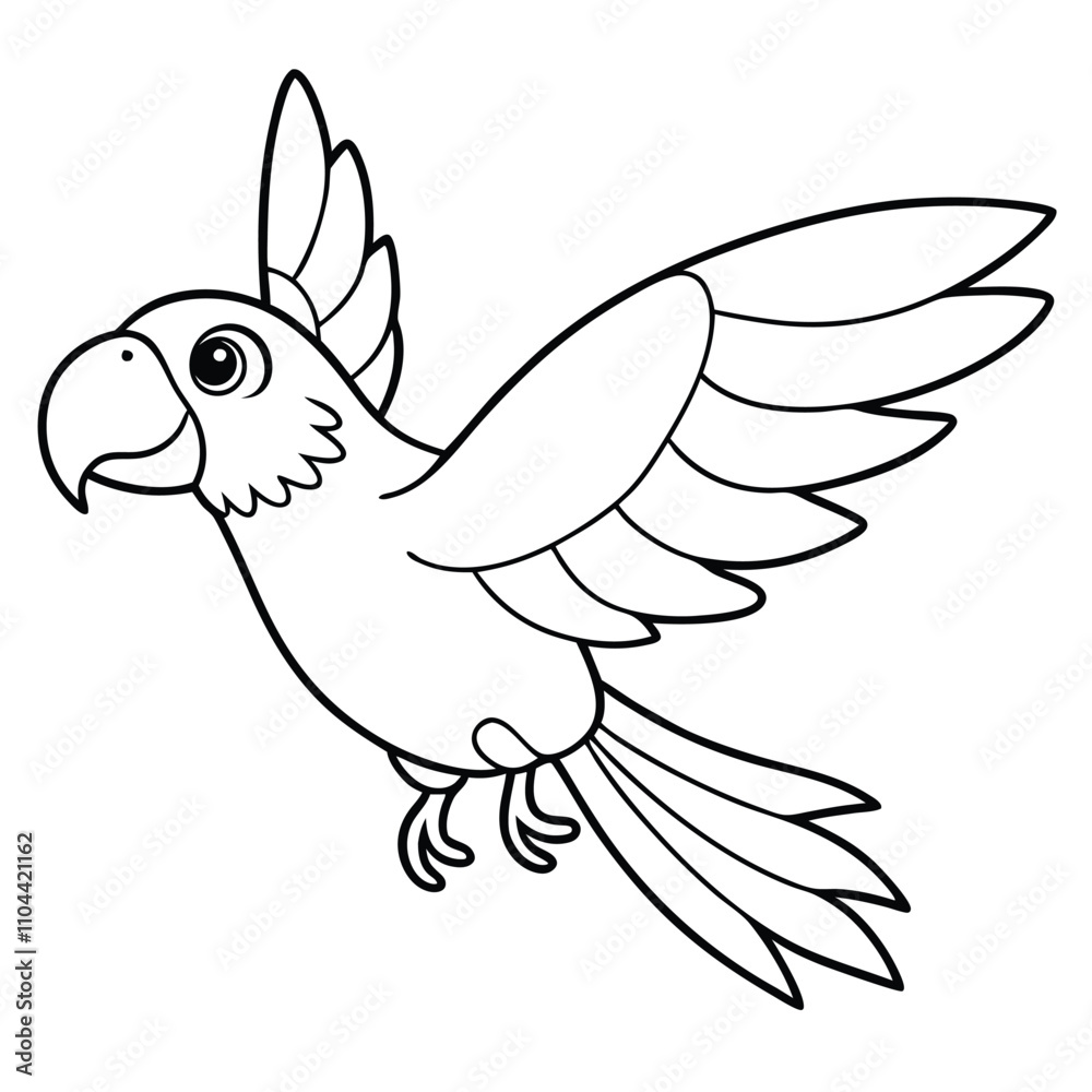 Obraz premium bird coloring page, outline, silhouette, vector