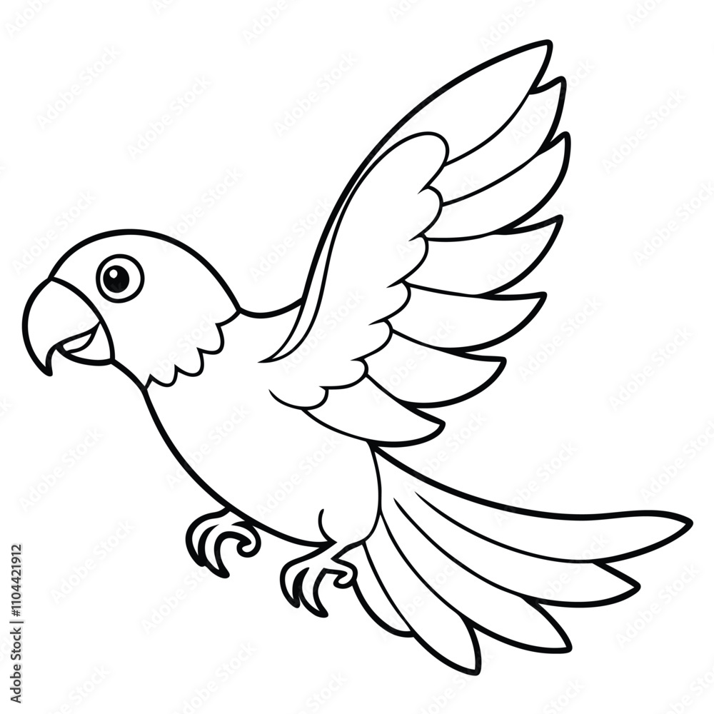 Obraz premium bird coloring page, outline, silhouette, vector