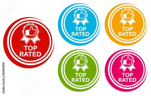 set top rated icon. best choice sign template social media labels design vector illustration