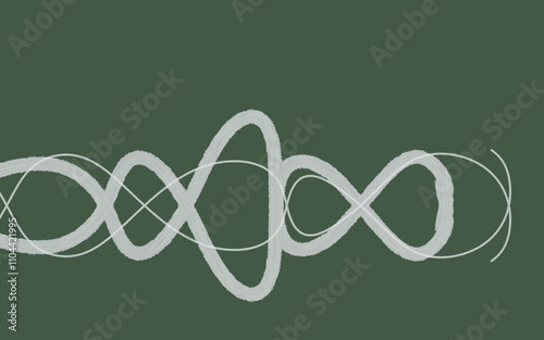 Interwoven Loops on Green Background