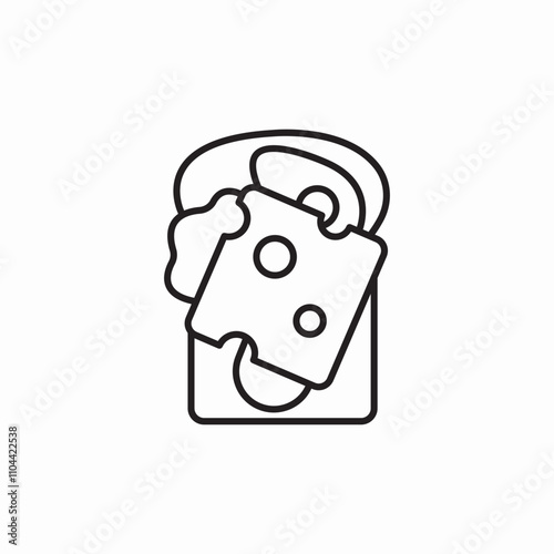 cheese on bread icon sign vector