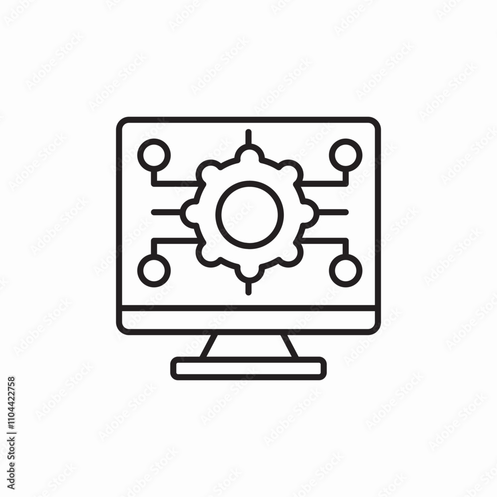 computer settings icon sign vector computer settings icon sign vector