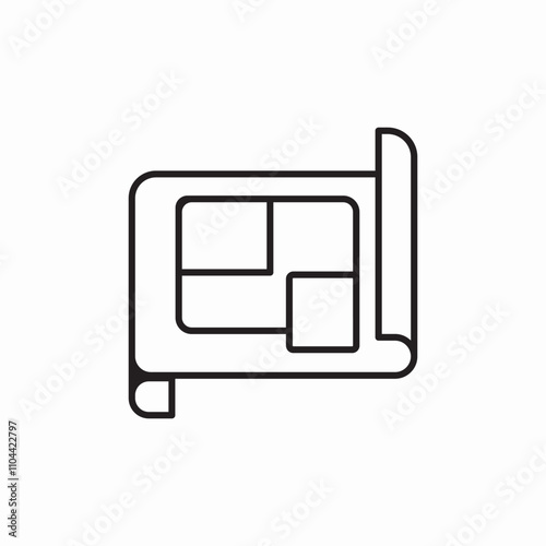 construction plan icon sign vector