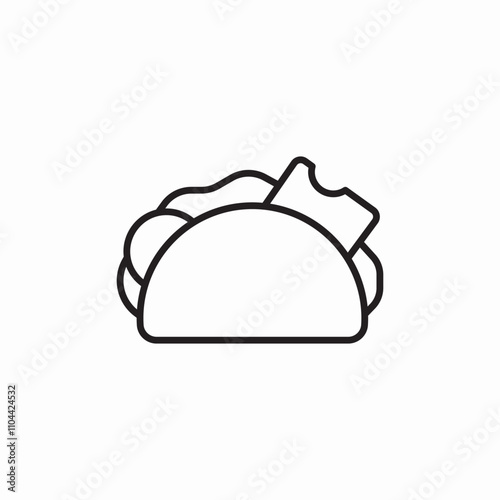 taco fast food icon sign vector