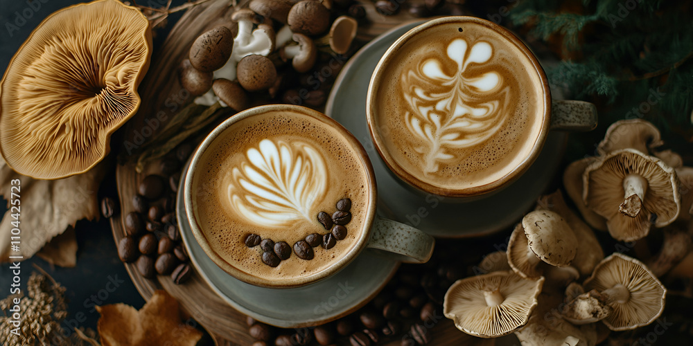 Innovative Mushroom Coffee with Whipped Topping Innovative Mushroom Coffee with Whipped Topping