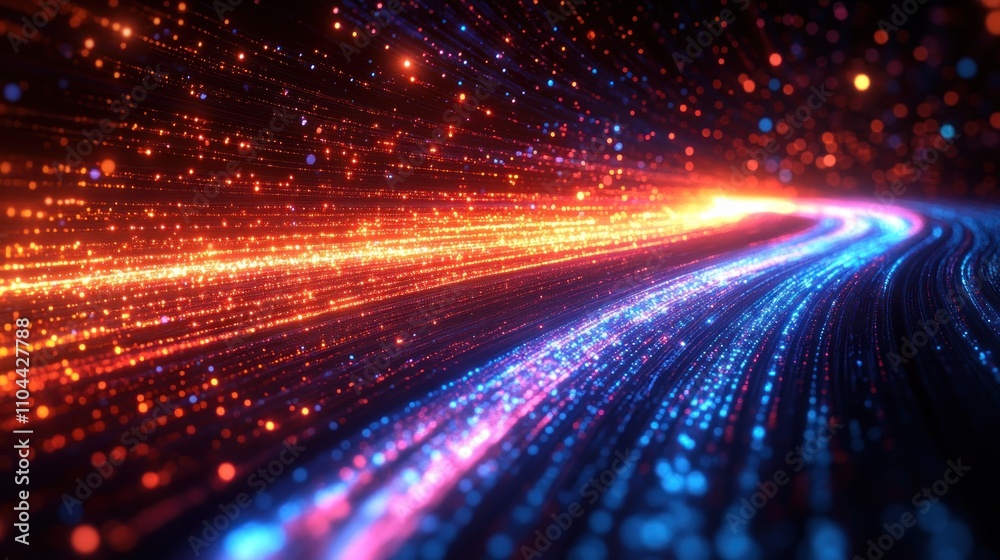 Obraz premium Colorful light trails move dynamically, creating an illusion of speed and vitality in a captivating setting