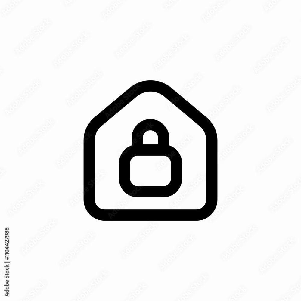 house lock safety icon sign vector house lock safety icon sign vector