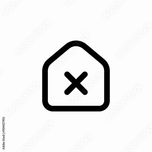 house delete icon sign vector