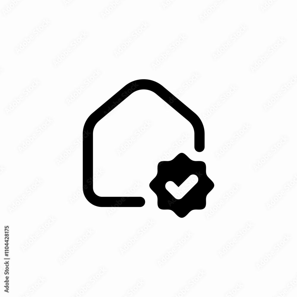 house real estate verification check mark icon sign vector house real estate verification check mark icon sign vector