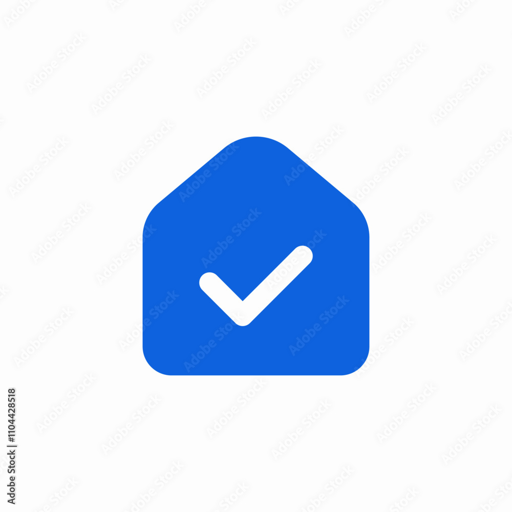 solid house check mark icon sign vector solid house check mark icon sign vector