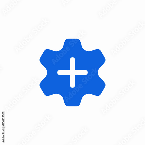 solid configuration plus add icon sign vector