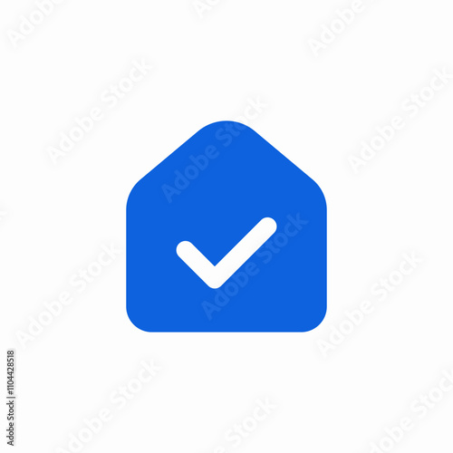 solid house check mark icon sign vector