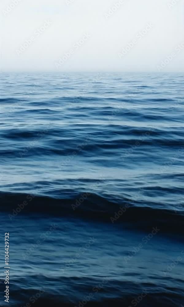 Expansive Blue Ocean Waves Under a Clear Sky on a Serene Day Expansive Blue Ocean Waves Under a Clear Sky on a Serene Day