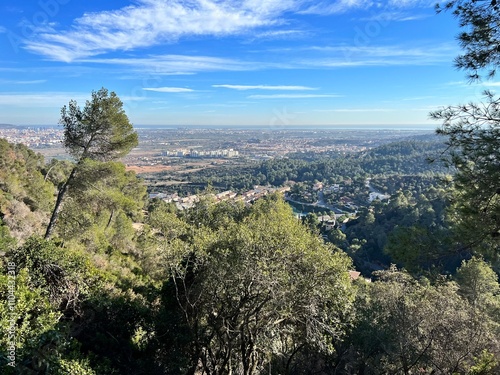 view from a viewpoint of the hills and sea near Barcelona