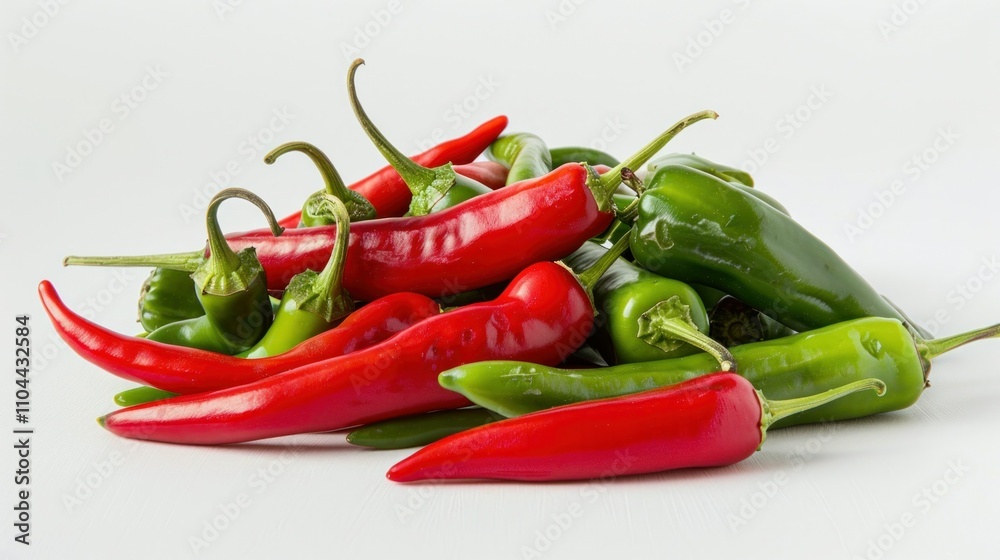 photograph of fresh green pimientos and red chillies in a heap on light background, green hot peppers and a single red pepper on a white background,Red and green pepper on a white background photograph of fresh green pimientos and red chillies in a heap on light background, green hot peppers and a single red pepper on a white background,Red and green pepper on a white background