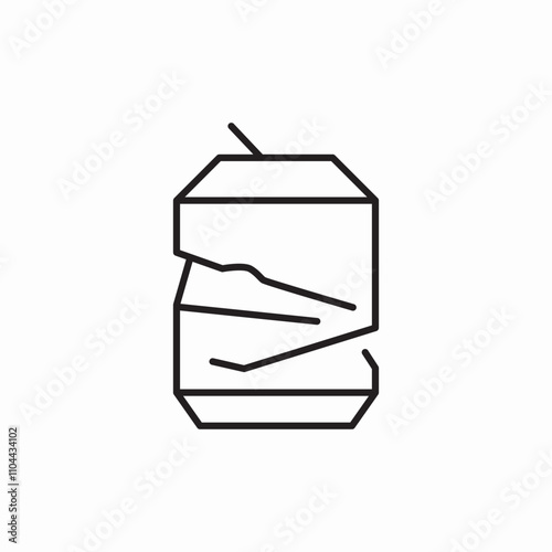 crumpled can icon sign vector