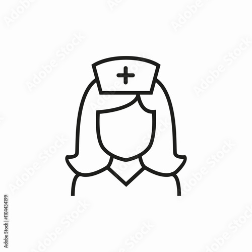 female nurse icon sign vector