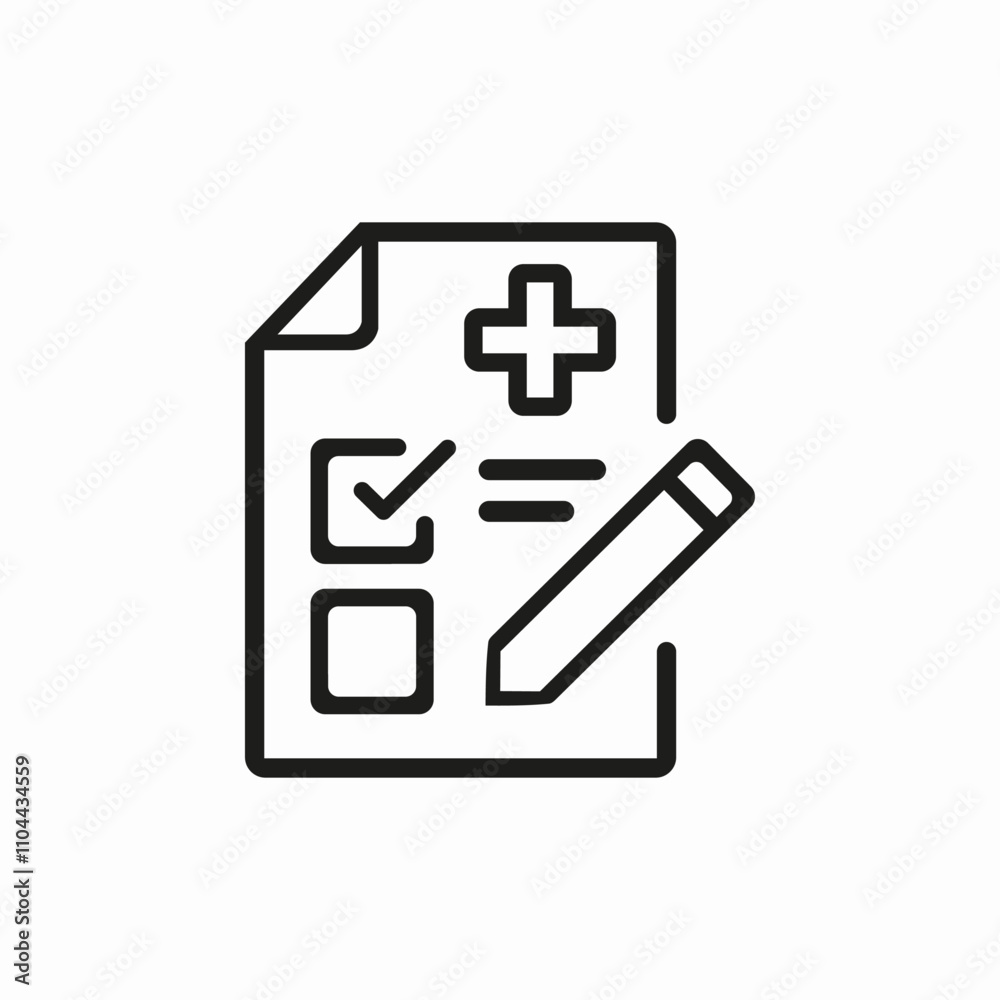 medical document check list icon sign vector medical document check list icon sign vector