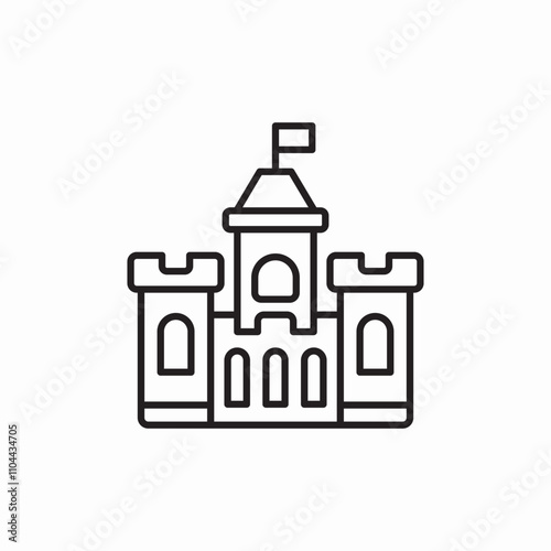 medieval castle icon sign vector