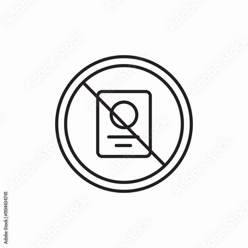 no passport icon sign vector