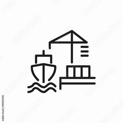 ship seaport icon sign vector