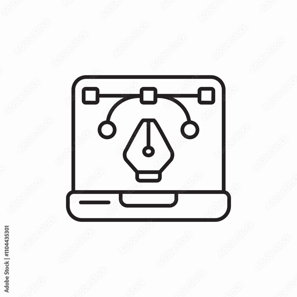 vector drawing laptop icon sign vector vector drawing laptop icon sign vector