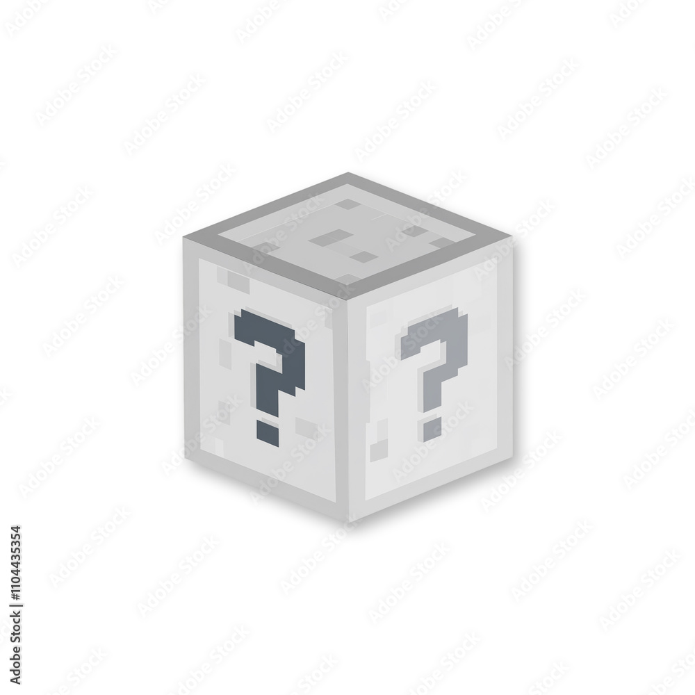 White Pixelated Mystery Box Icon with PNG Transparent Background White Pixelated Mystery Box Icon with PNG Transparent Background