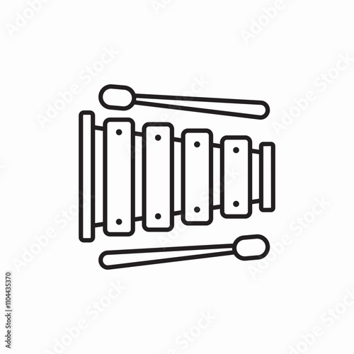 xylophone music icon sign vector