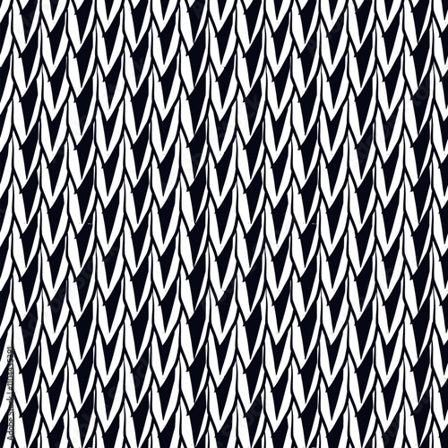 Paint brush squama seamless pattern. Asian traditional ornament. Repeated scallops. Fish scale wallpaper. Bird feather. Ethnic motif. Geometrical digital paper. Tribal textile print. Vector artwork