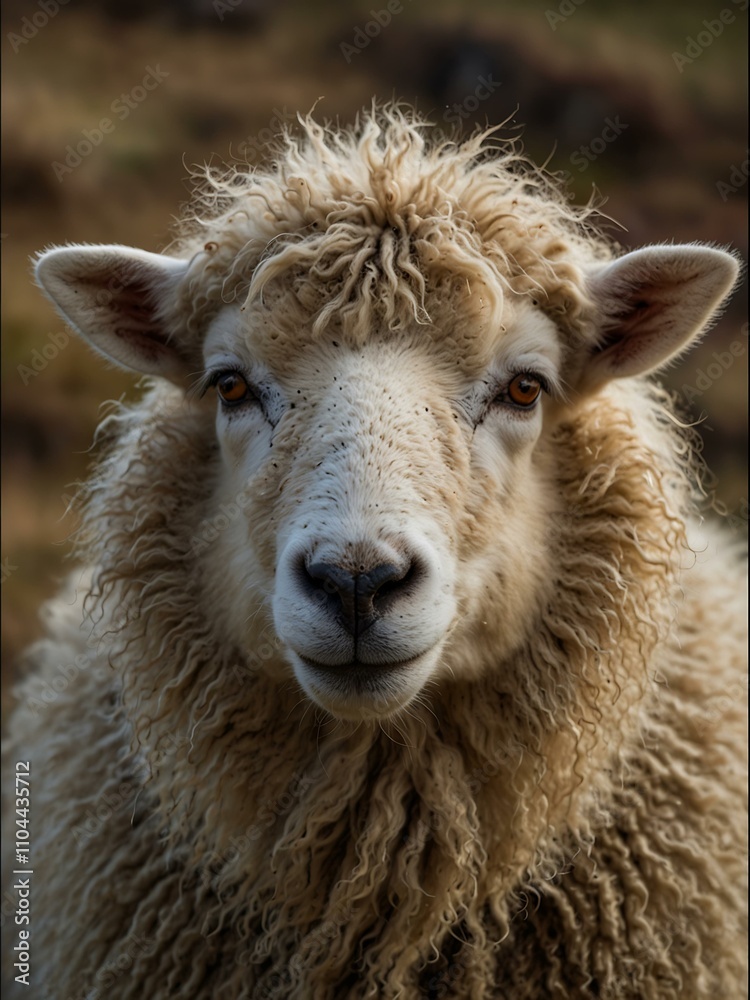 Fototapeta premium Close-up of Scottish sheep in the Highlands.