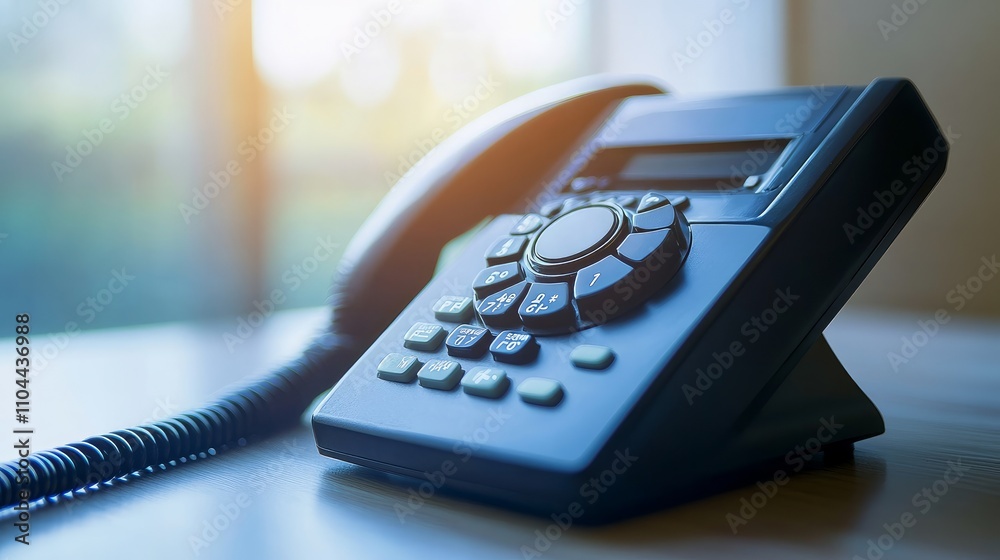 A classic landline telephone receiver isolated with ample empty space for text.
A classic landline telephone receiver isolated with ample empty space for text.