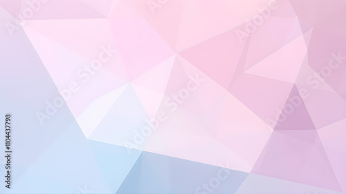 Geometric shapes like triangles and hexagons interlocked with gradients transitioning between pastel hues