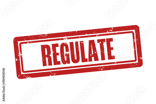 regulate . A red stamp isolated on white background.