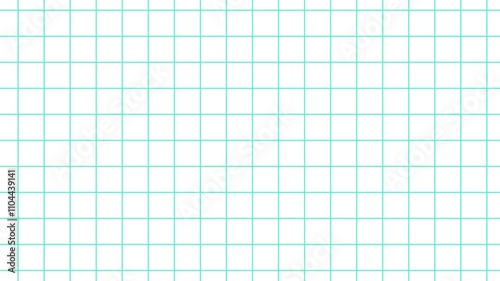 横方向に動くシンプルなチェック柄（ターコイズブルー）、グラフチェック、ラインチェック、方眼、マス目、ループ素材