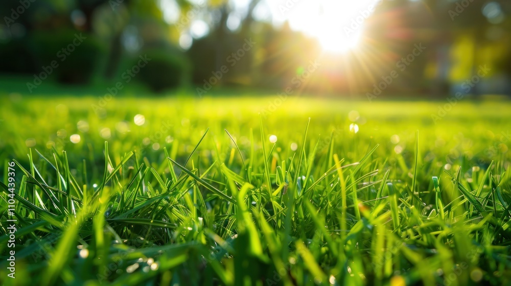 photograph of grass, reflecting sunlight and creating a blurred background wide angle lens