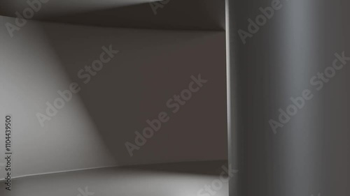 industrial empty room liminal space 3d render illustration