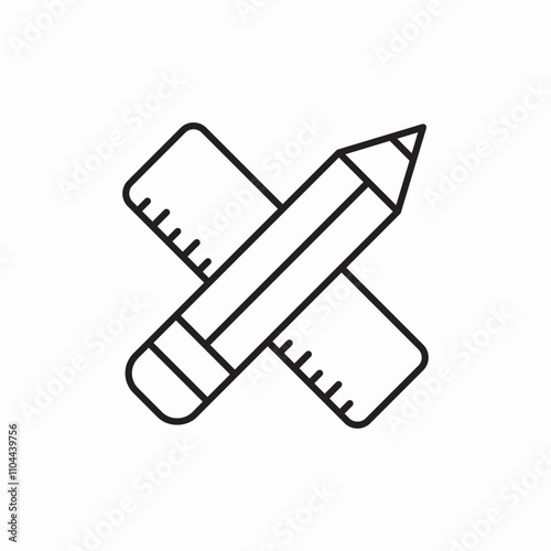 ruler pencil icon sign vector