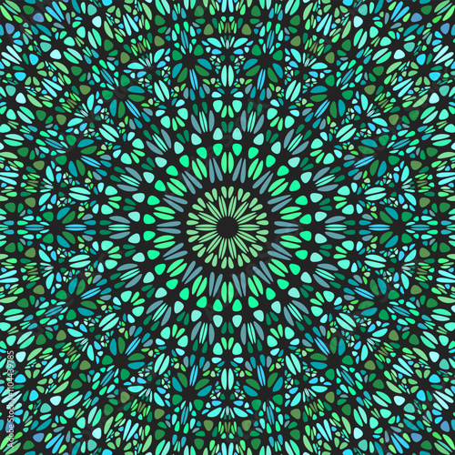 Abstract oriental flower ornament pattern mandala background - floral hypnotic circular vector graphic design from colorful stones