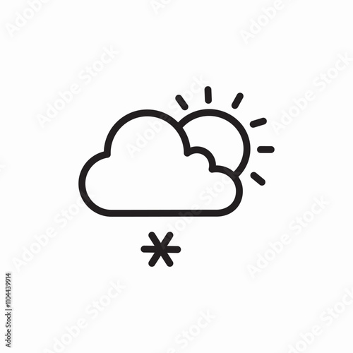 sun cloud snow icon sign vector