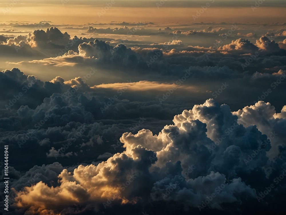 Cloudscape with light breaking through. Cloudscape with light breaking through.