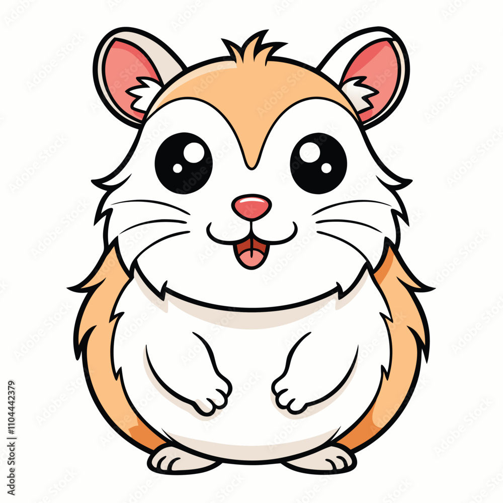 Fototapeta premium hamster coloring page, outline, silhouette, vector