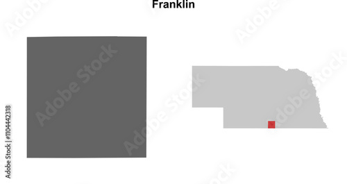 Franklin County (Nebraska) blank outline map set