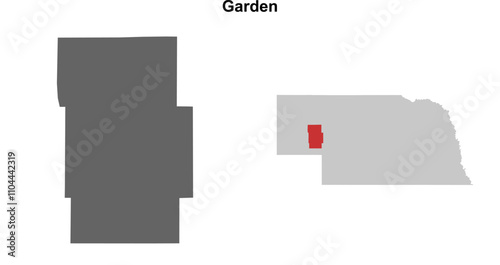 Garden County (Nebraska) blank outline map set