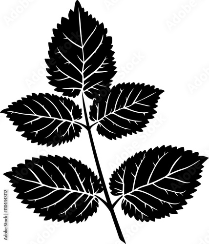 Stylized Illustration of Mint Leaves