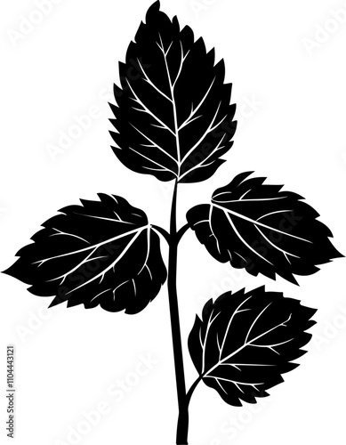 Stylized Illustration of Mint Leaves