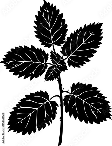 Stylized Illustration of Mint Leaves